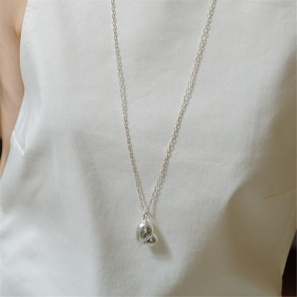 [티오유] Bold heart necklace_SD002 [Silver925]