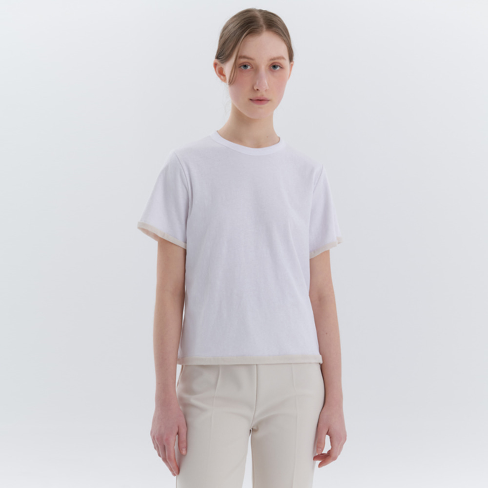 [위티앤험블] Double Layered T-shirt (White)