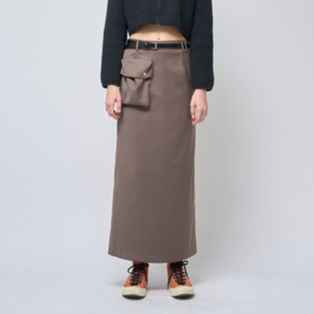 [320쇼룸]1Cargo Pocket Long Skirt Khaki brown