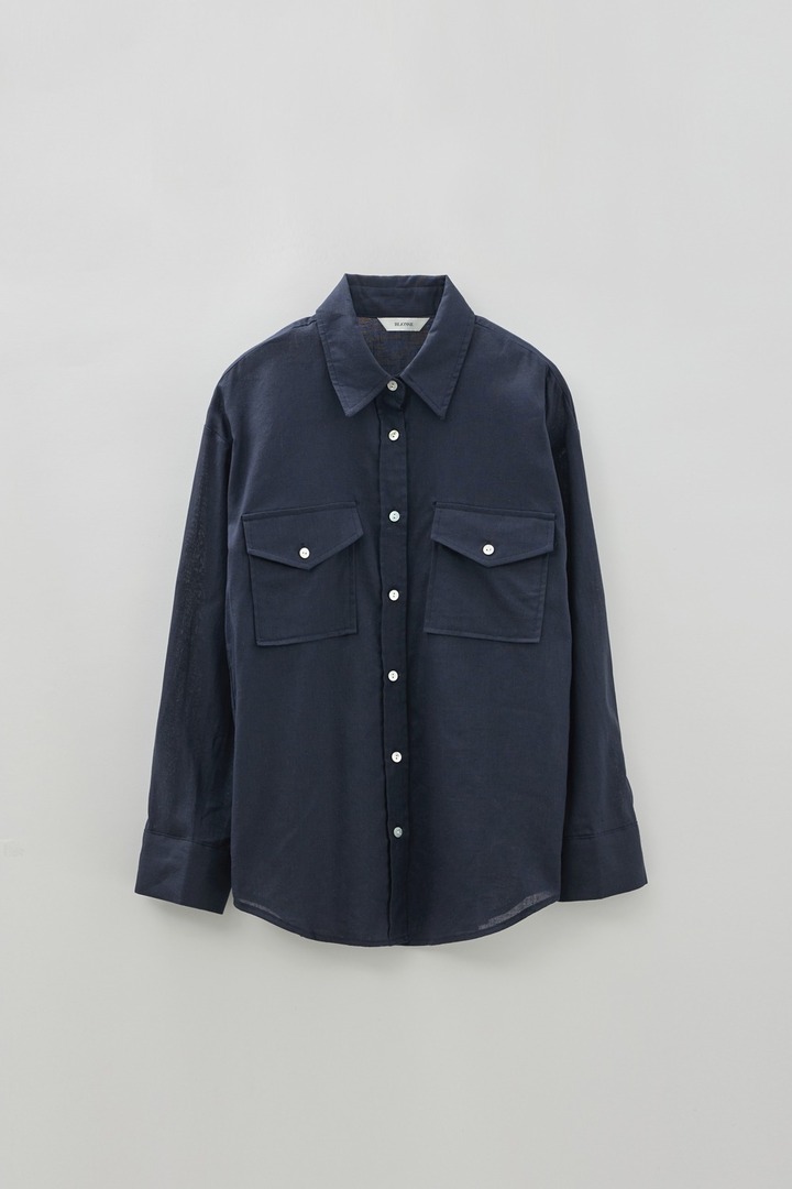 [블리온느] Basic Linen Shirt (Navy - 2colors)