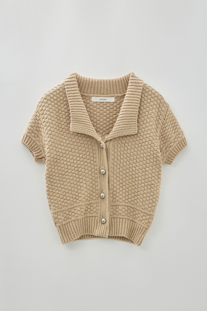 [블리온느] Collar Knit Cardigan (Beige - 2colors)