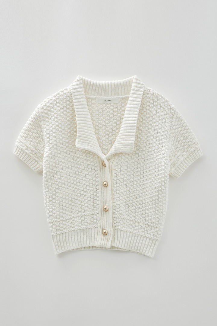 [블리온느] Collar Knit Cardigan (Ivory - 2colors)