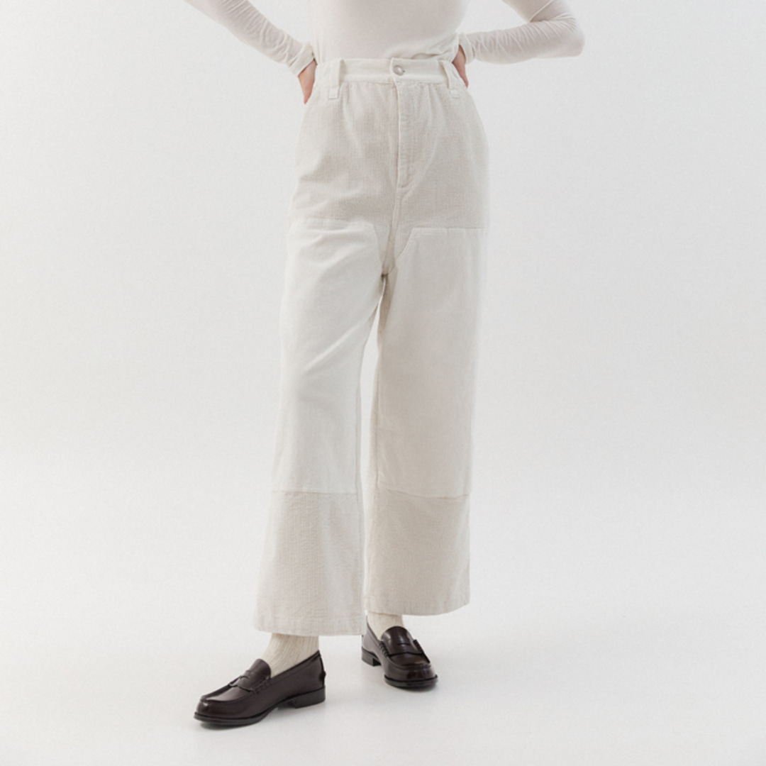 [위티앤험블] Corduroy Wide Pants (White)