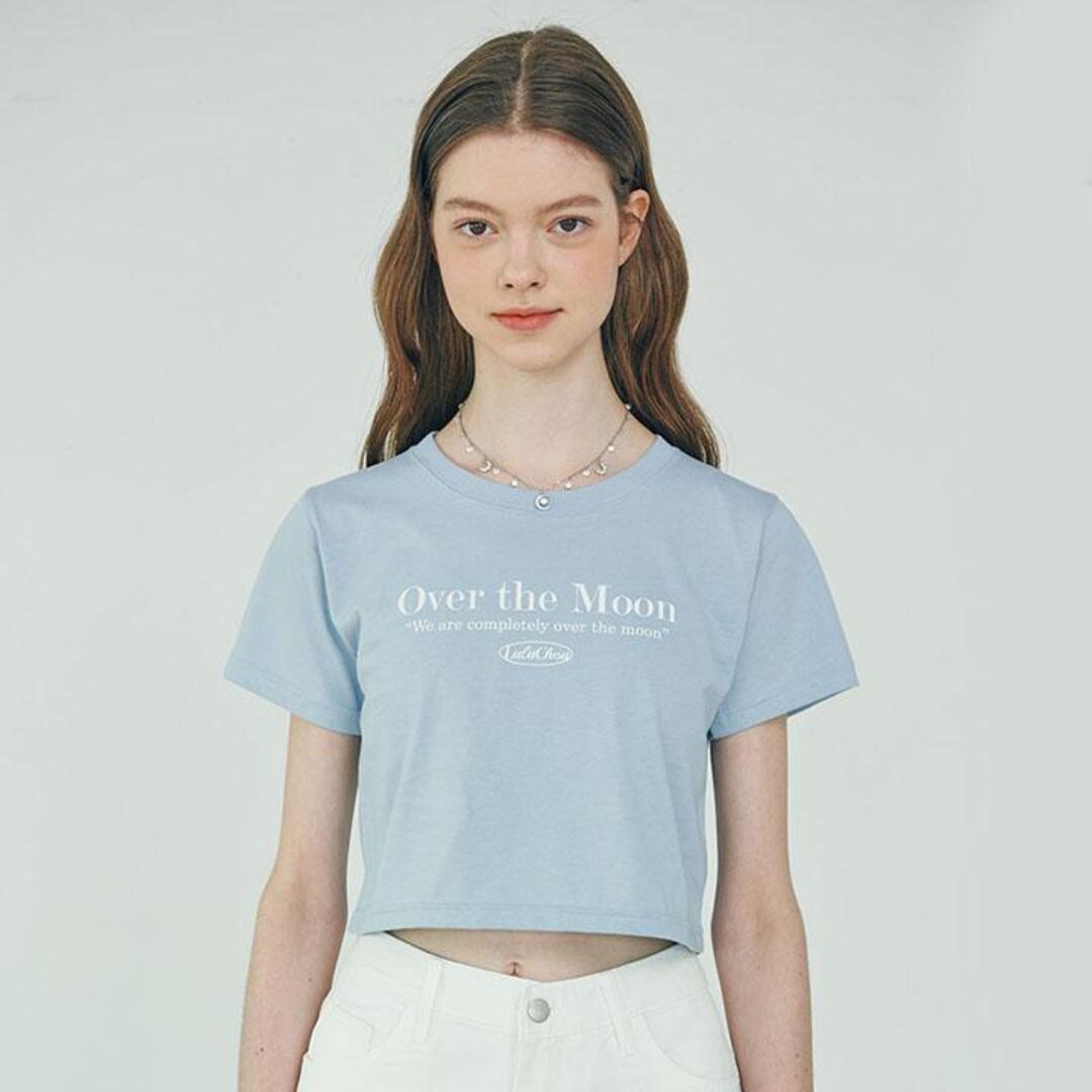 [루루슈] Over The Moon Crop T-shirt - SKY BLUE