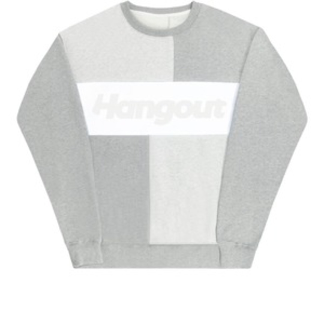 [행아웃] Divided Grey &amp; Grey Reflective Vertical Logo Sweatshirt (Grey)