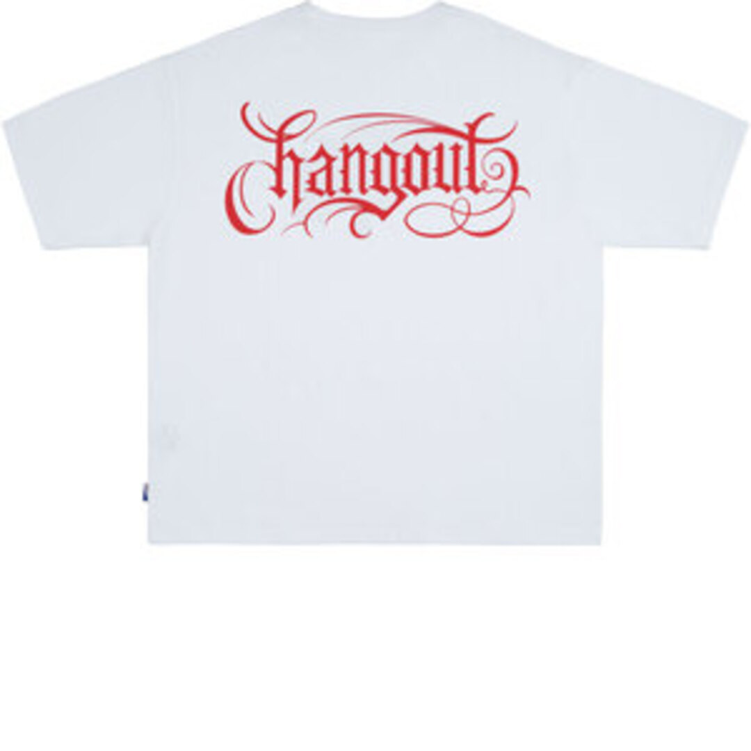 [행아웃]X Inked SEOUL Chicano Red Lettering Wide T-Shirt (White)