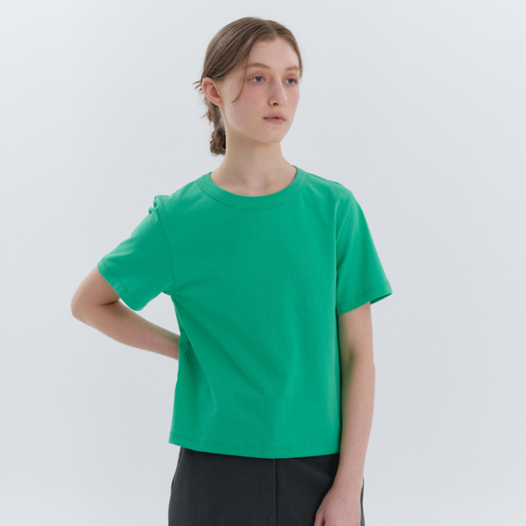 [위티앤험블] Basic Crew Neck T-shirt (Green)