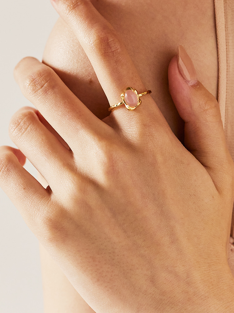 [소수] Silver925 Romantic Pink Chalcedonia Ring 로맨틱 핑크 칼세도니아 반지