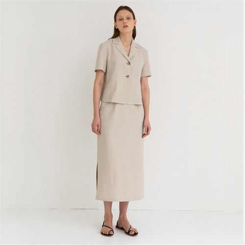 [노타] linen wearable h-line skirt_beige