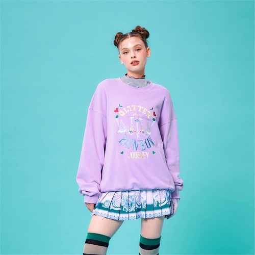[카루셀골프] rainbow heat sweatshirt - Purple