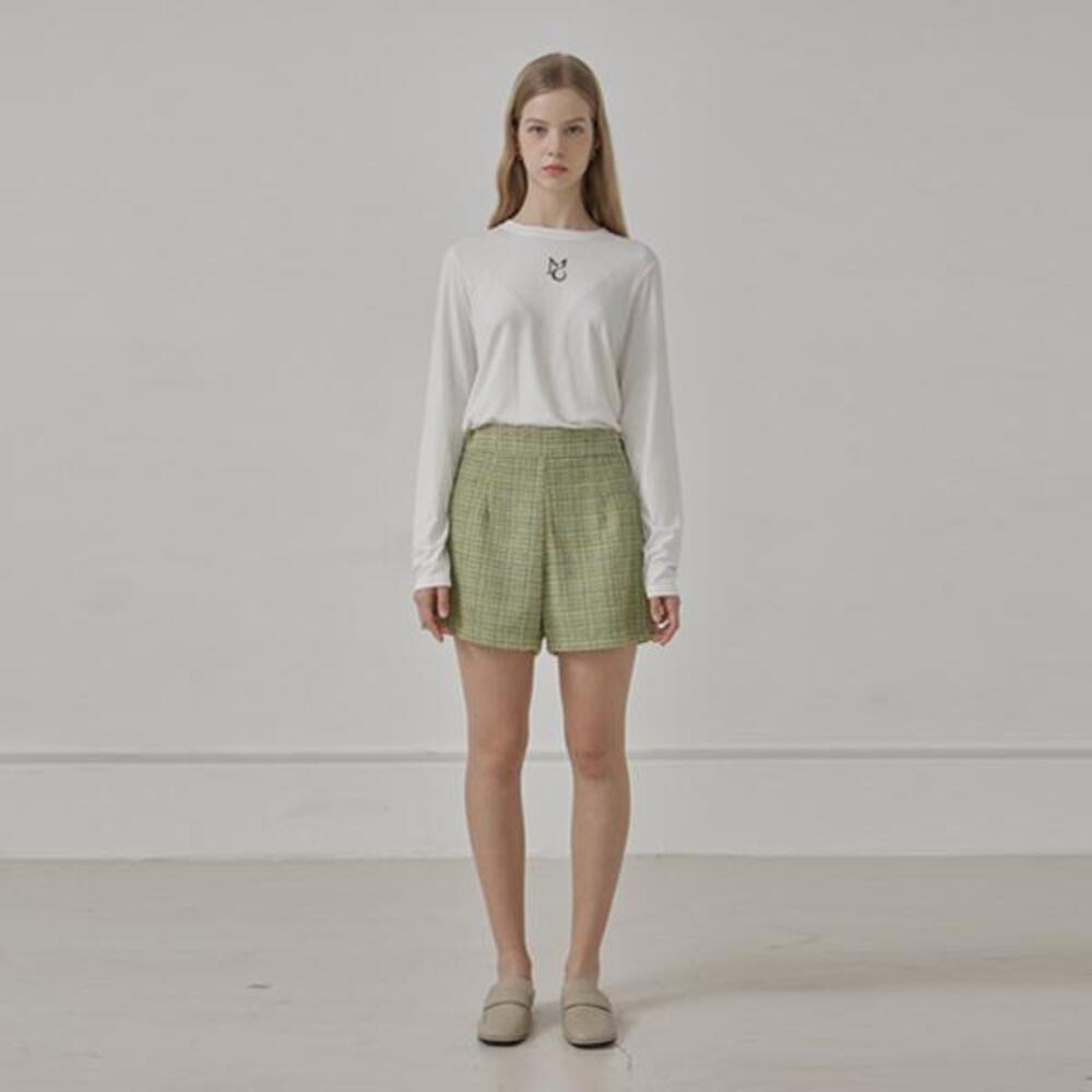 [무아르모아]Tweed A-line Shorts-olive