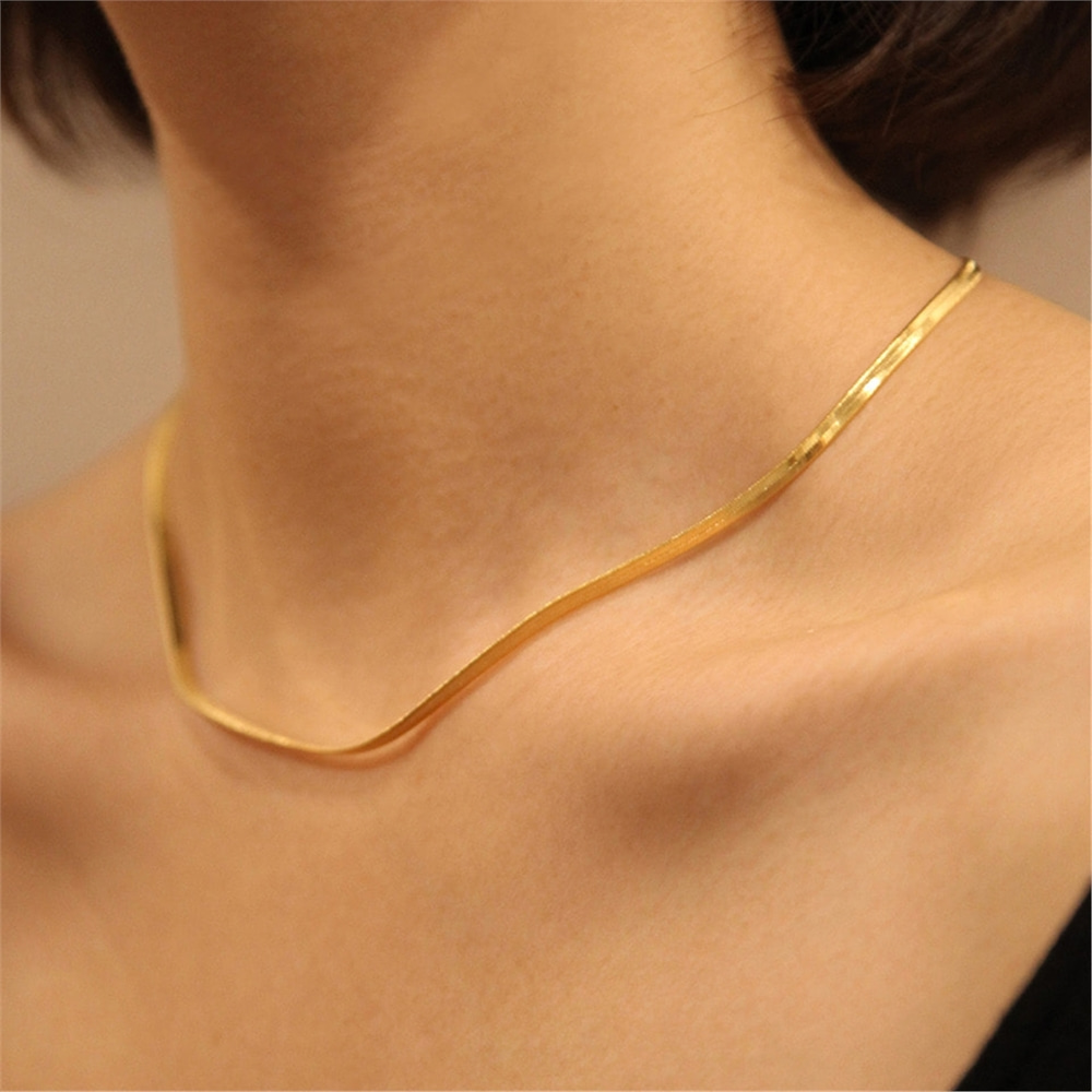 [티오유] Gold snake necklace_LU117