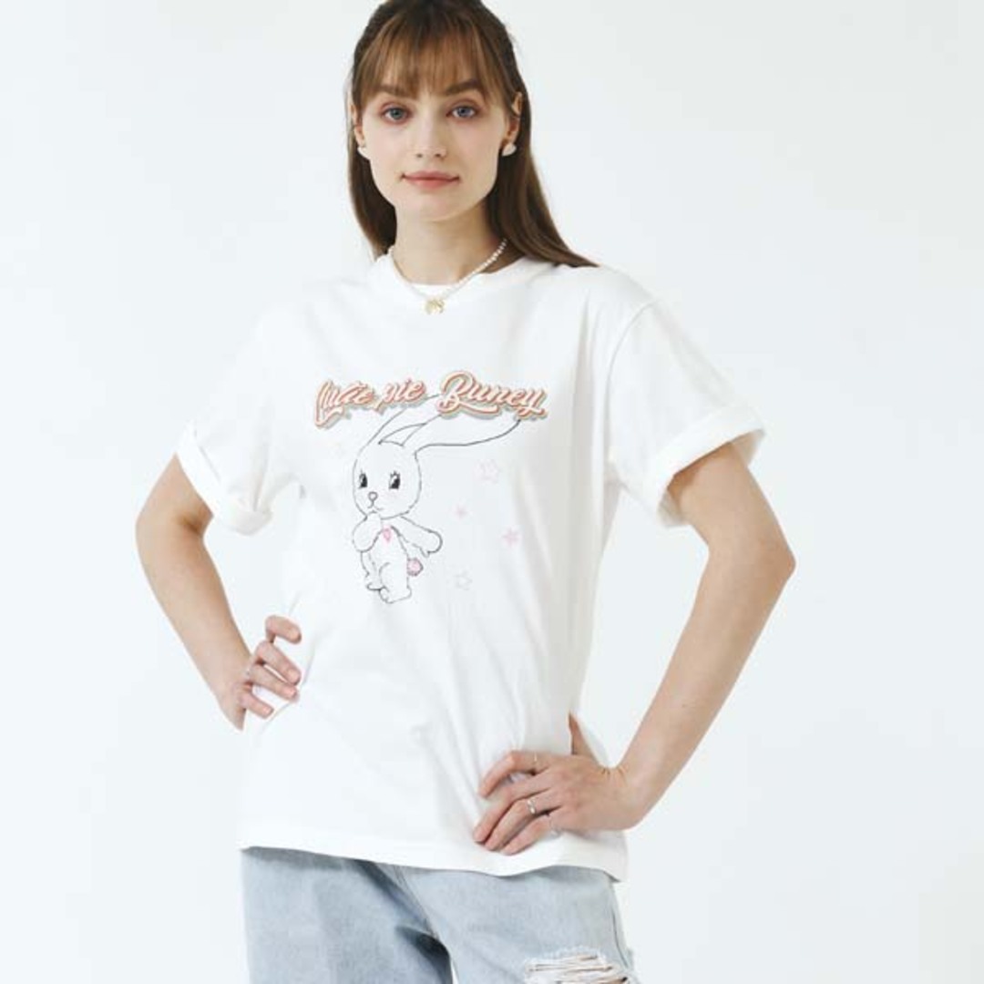 [줄리앤데이지] Cutie Pie Bunny Digital Printing T-shirt_White