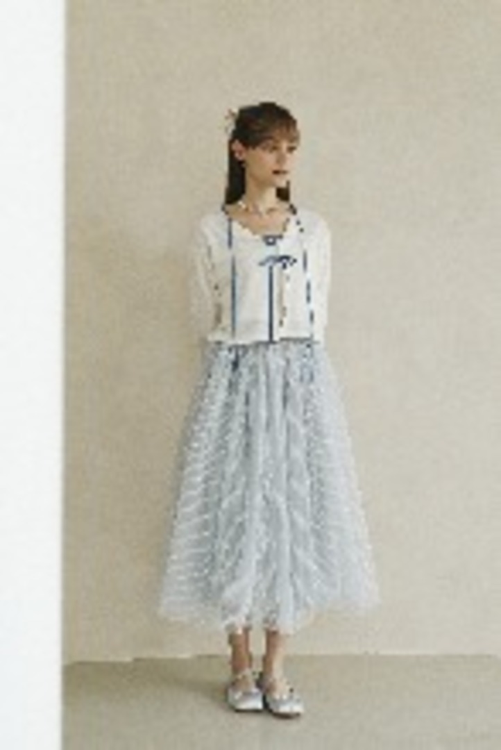 [줄리앤데이지]Rain Drop Tulle Skirt_Daisy Blue
