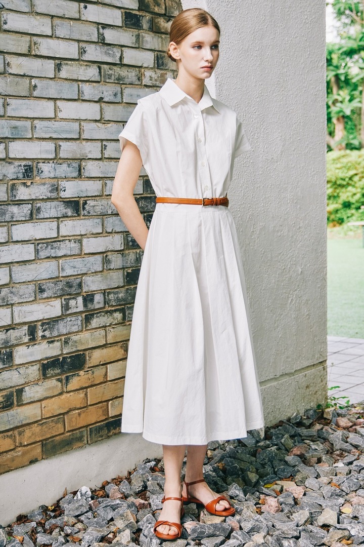[블리온느] Pleat Long Dress (White - 2colors)