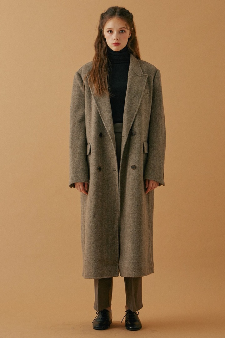 [블리온느} Herringbone double long coat (2colors)