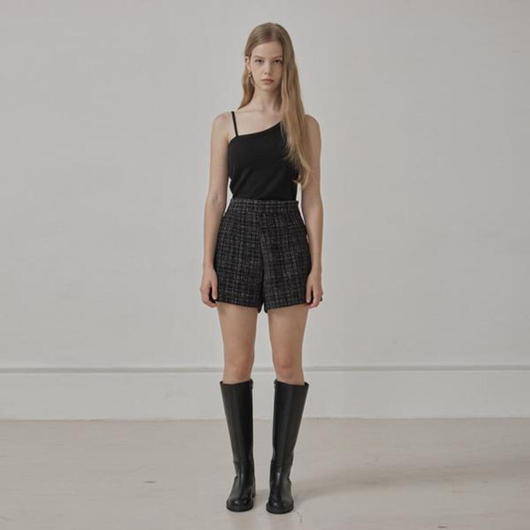 [무아르모아]Tweed A-line Shorts-black