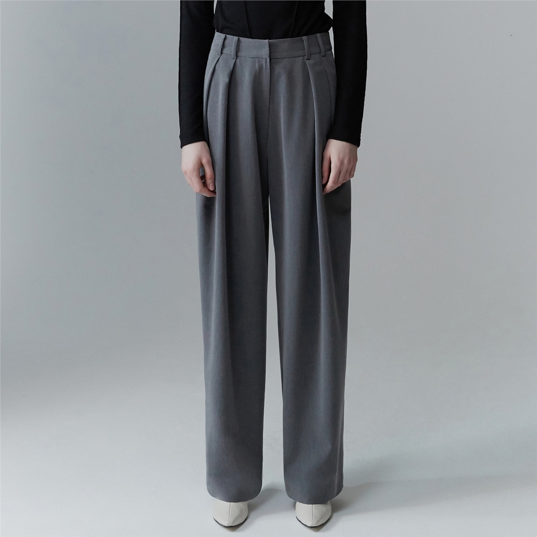 [N][리이] PLEATED WIDE LEG TROUSERS
