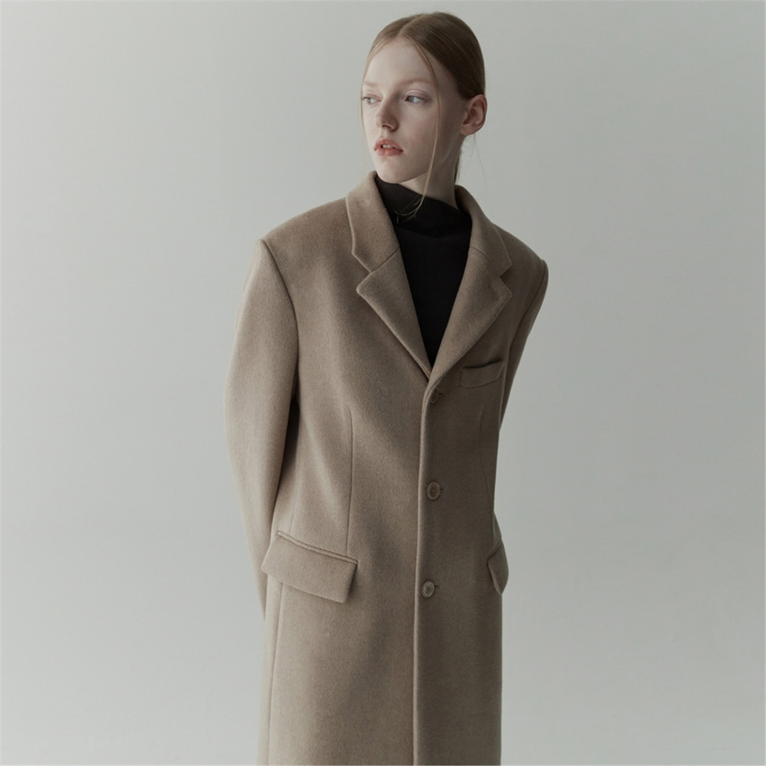 [N][리이] CASHMERE WOOL BLEND SINGLE BREASTED COAT BE