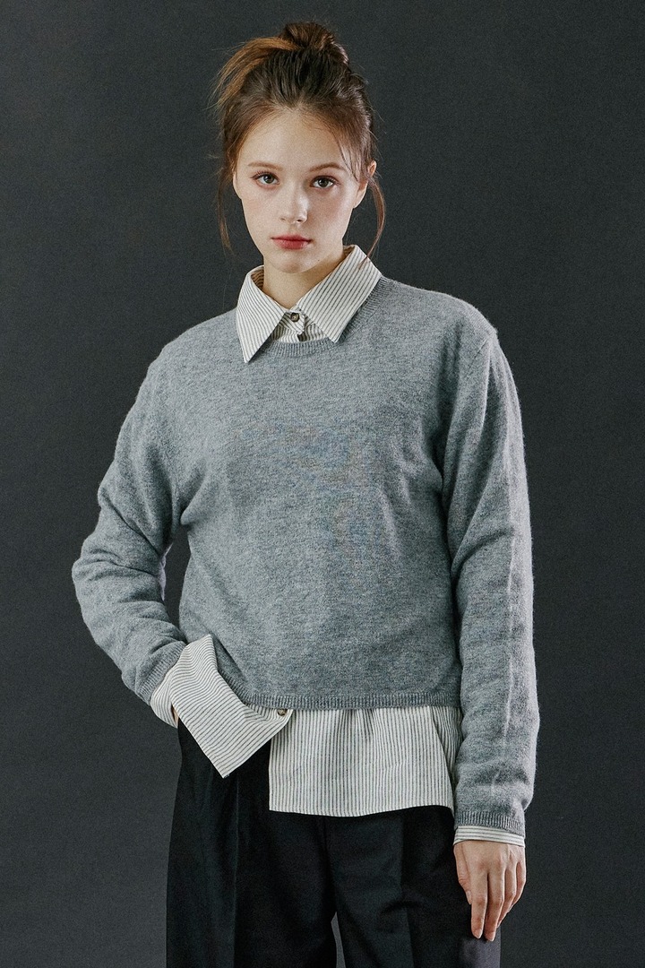[블리온느] Lambswool Round knit (3colors)