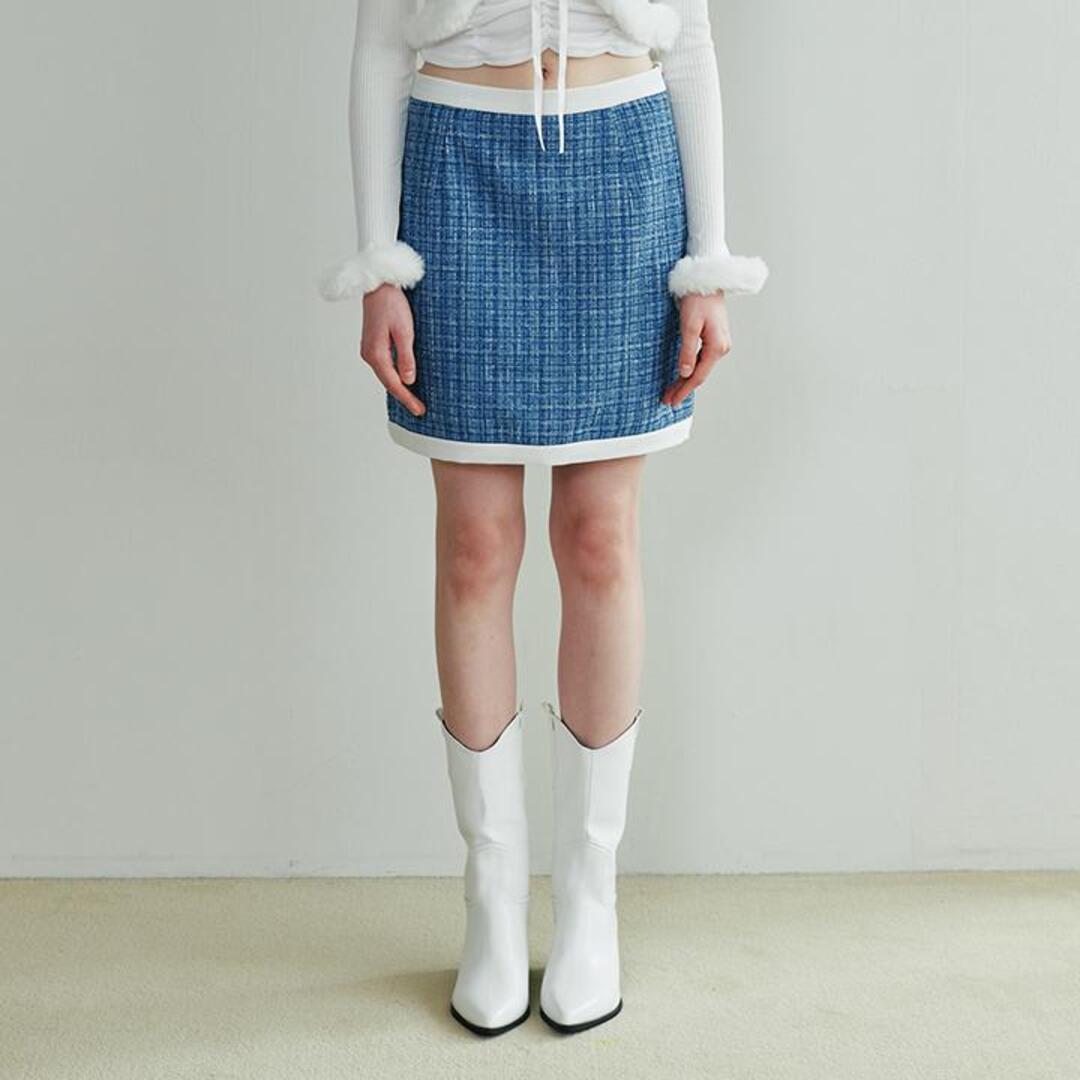 [루루슈] Bling Tweed Skirt - BLUE