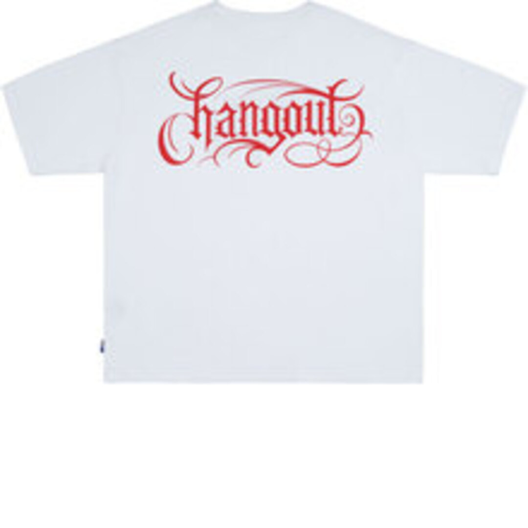 [행아웃]X Inked SEOUL Chicano Red Lettering Wide T-Shirt (White)