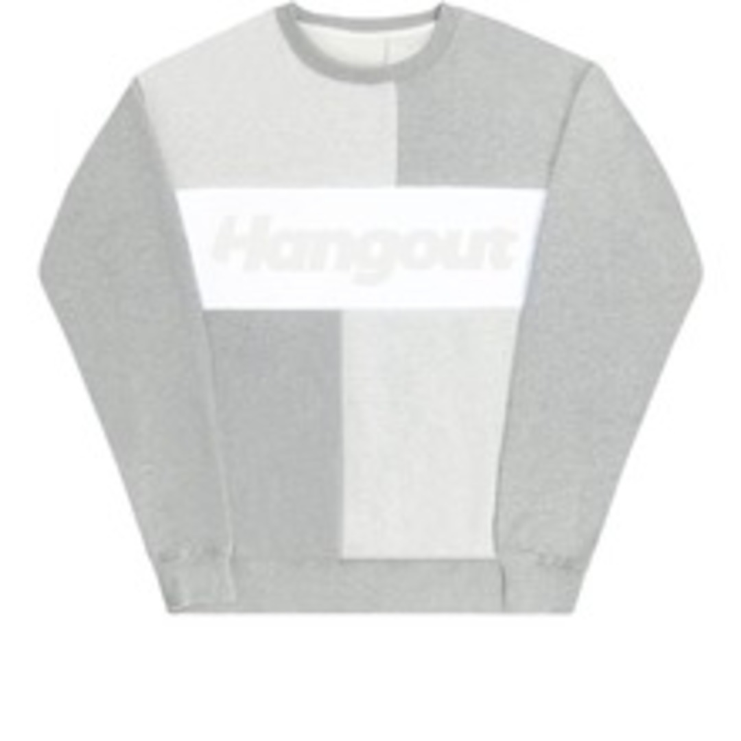 [행아웃] Divided Grey &amp; Grey Reflective Vertical Logo Sweatshirt (Grey)