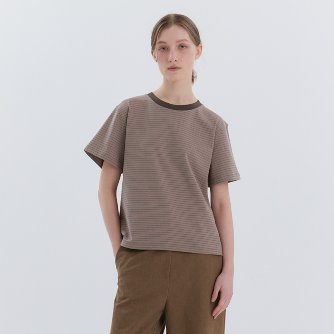 [위티앤험블] Pin Stripe T-Shirt (Brown)