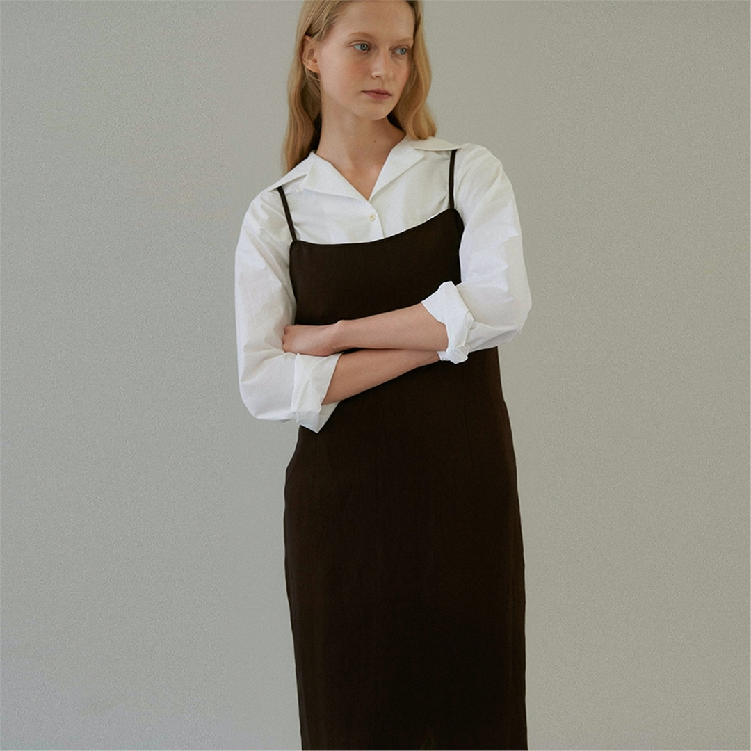 [블랭크03] linen blend camisole dress [Italian fabric]