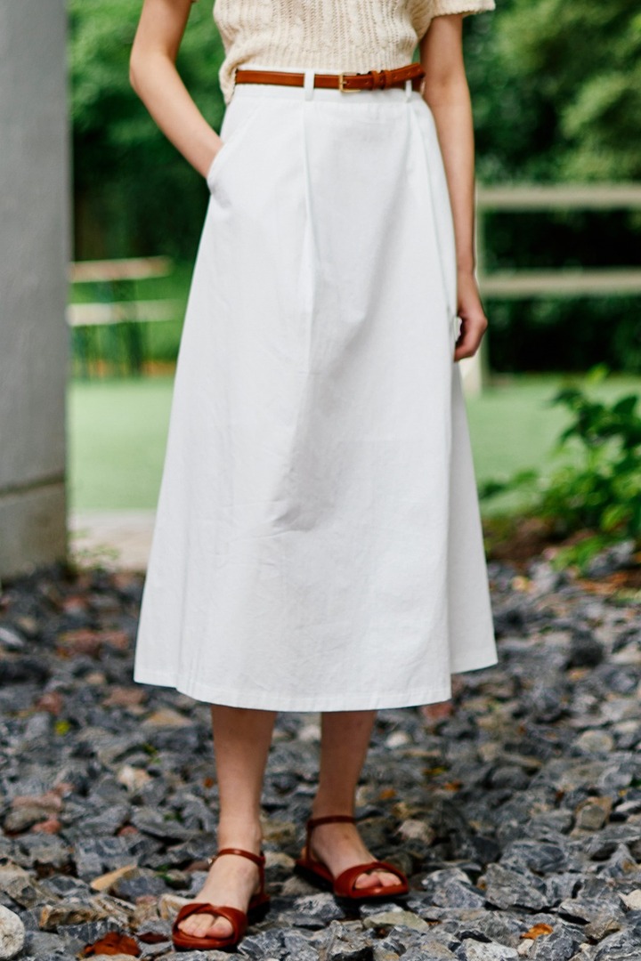 [블리온느] Plain Cotton Skirt